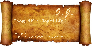 Obagyán Jagelló névjegykártya